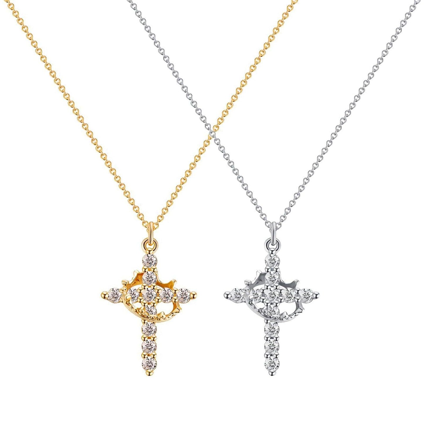 Crown Cross Necklace